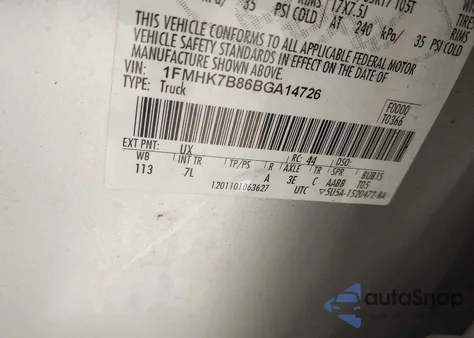 2011 Ford Explorer z USA, uszkodzony, nr VIN 1FMHK7B86BGA14726